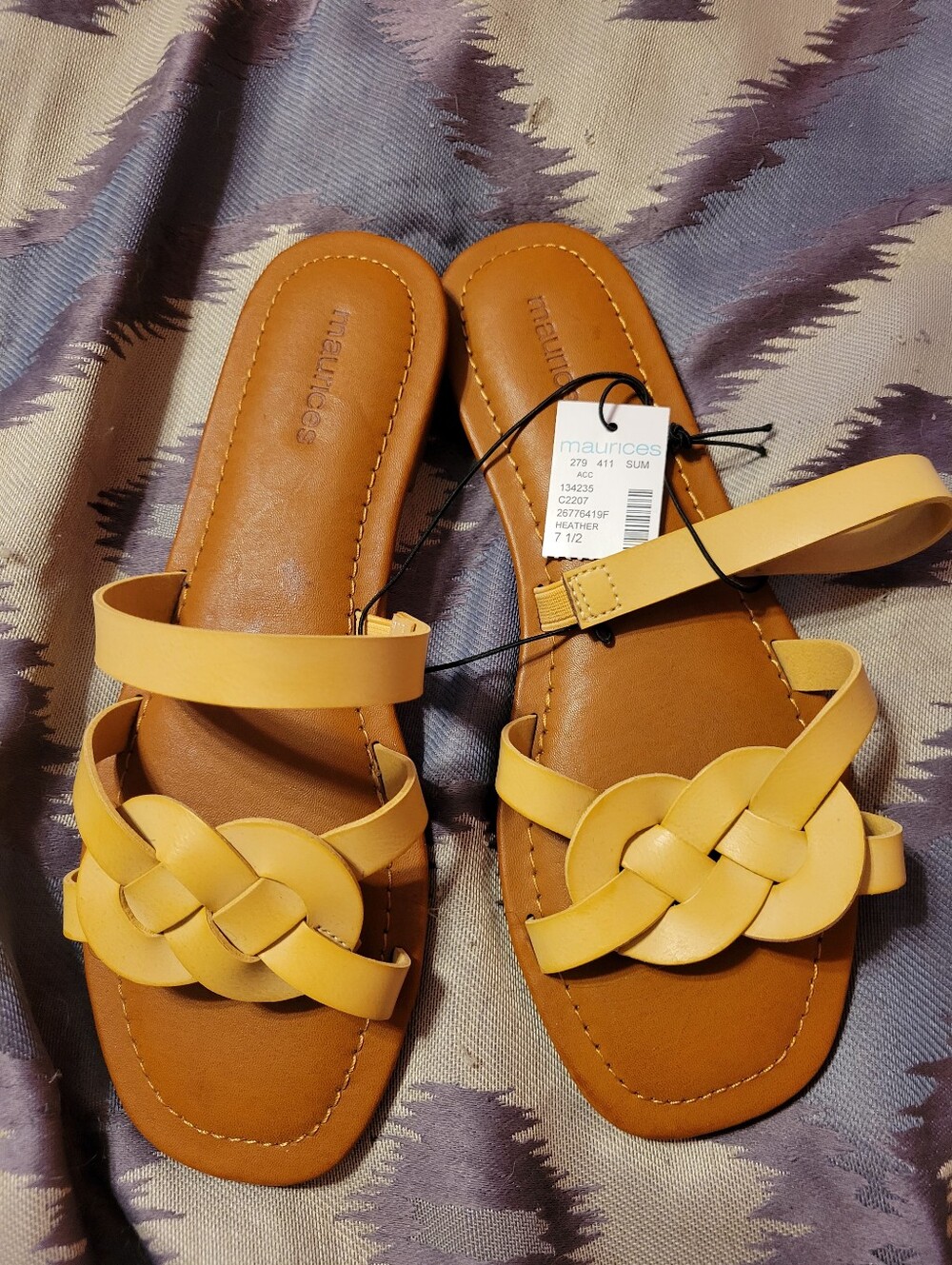 Maurices Hearher Braided Strap Ankle-Sling Sandals
